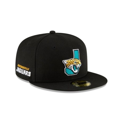 Black Jacksonville Jaguars Hat - New Era NFL Logo Mix 59FIFTY Fitted Caps USA1726543